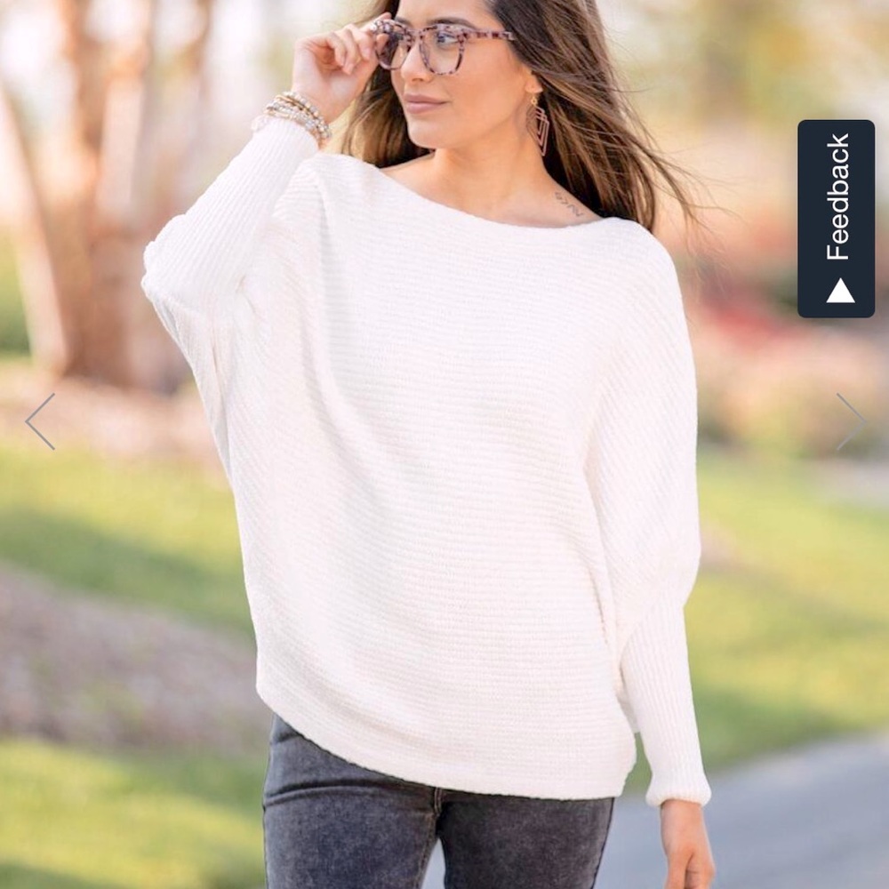 Supersoft chenille sweater with dolman sleeves